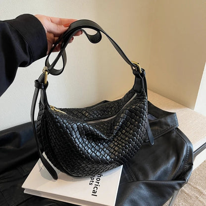 Woven Half Moon Bag