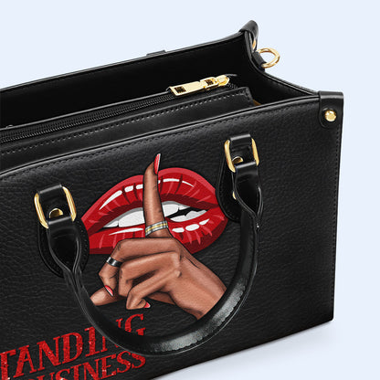 Standing On Business - Personalized Custom Leather Handbag - business01