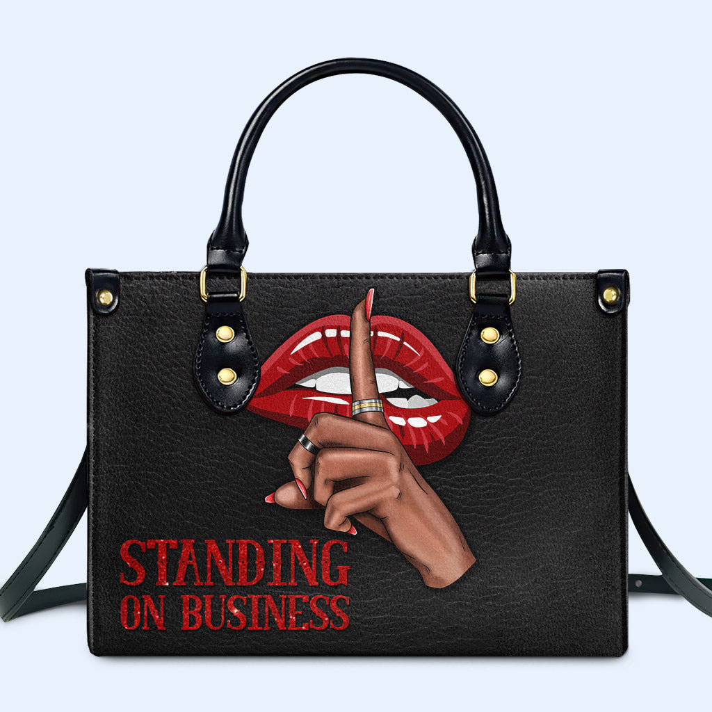 Standing On Business - Personalized Custom Leather Handbag - business01