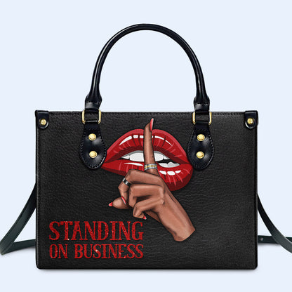 Standing On Business - Personalized Custom Leather Handbag - business01