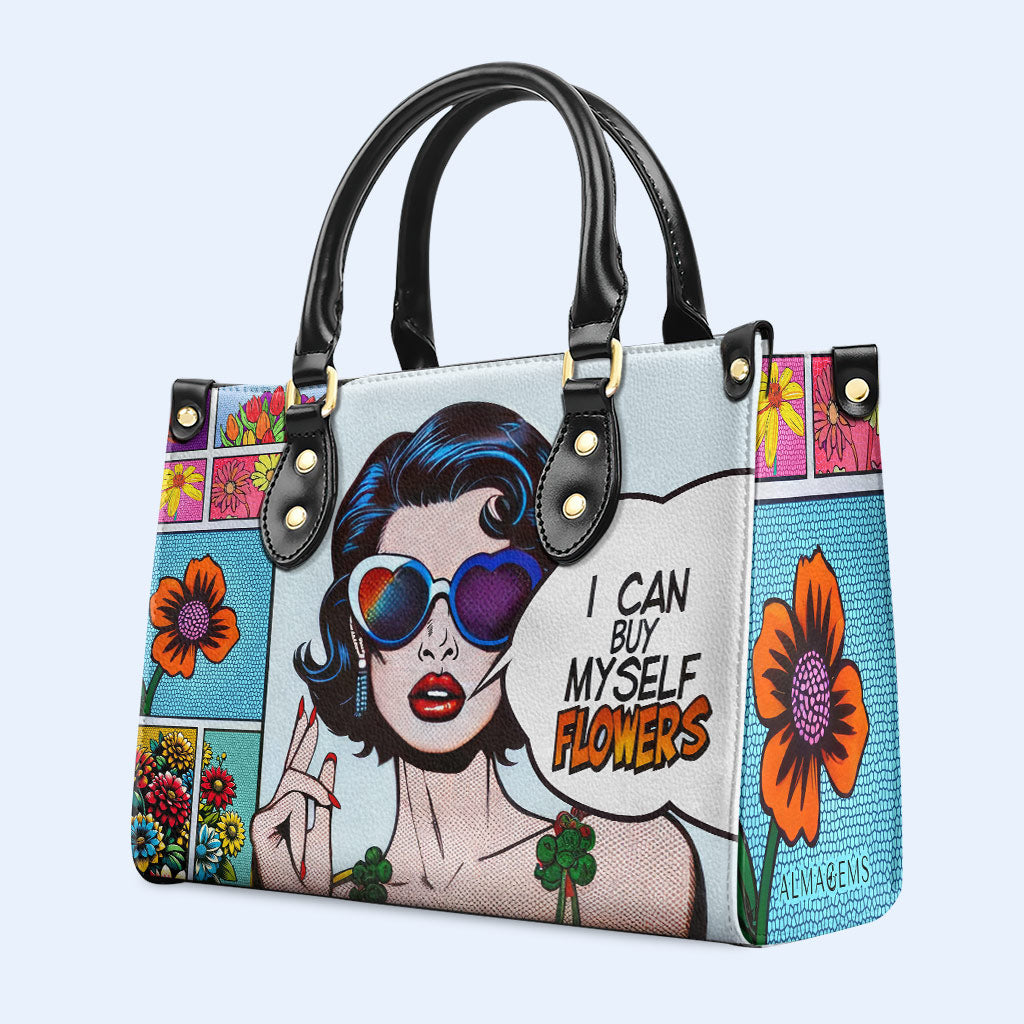 I Can Buy Myself Flowers - Personalized Custom Leather Handbag - buyflowers02