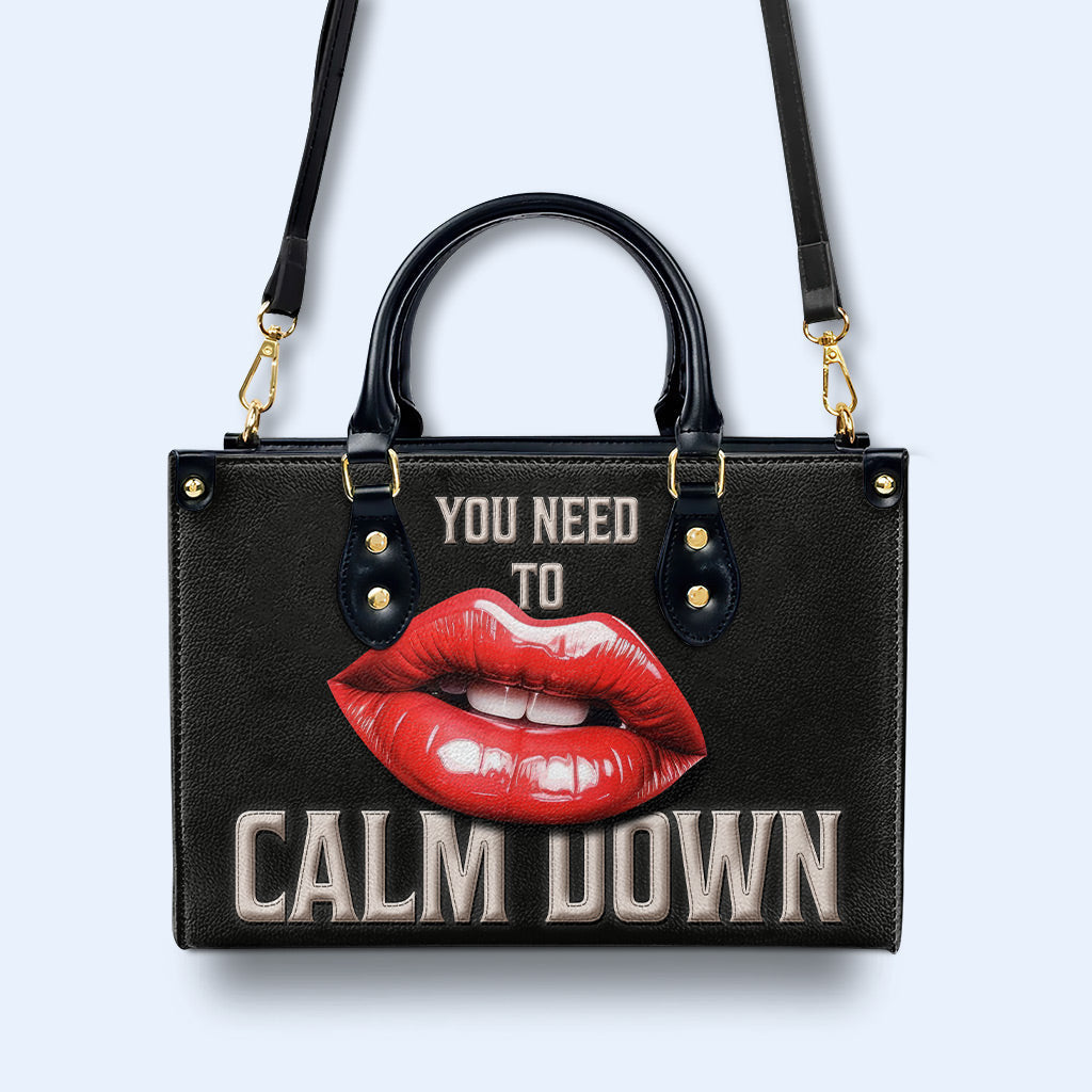 Calm Down - Personalized Custom Leather Handbag - calmdown03