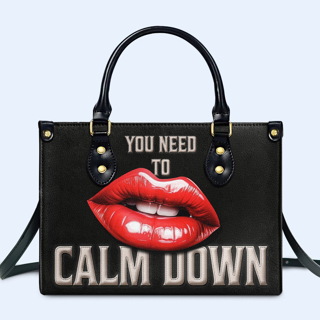 Calm Down - Personalized Custom Leather Handbag - calmdown03