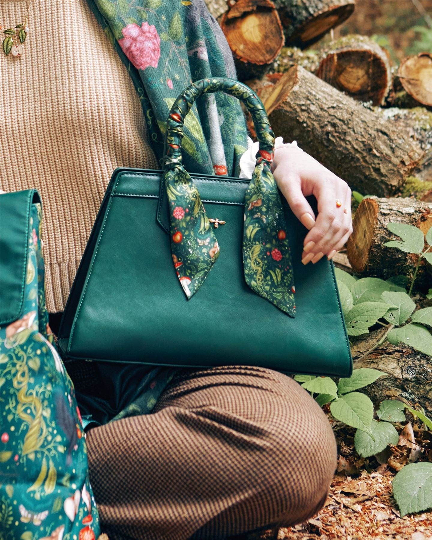 Catherine Rowe Into The Woods Tote - Green