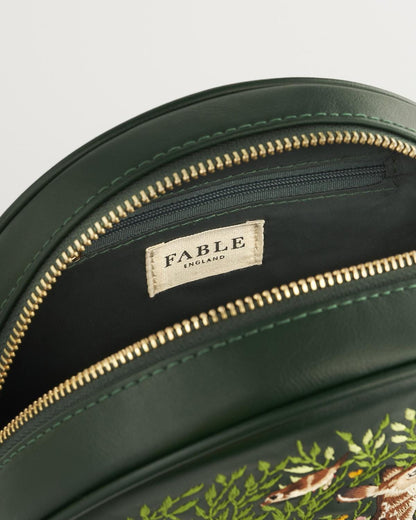 Chloe Giordani Fawn Embroidered Round Saddle Bag - Green