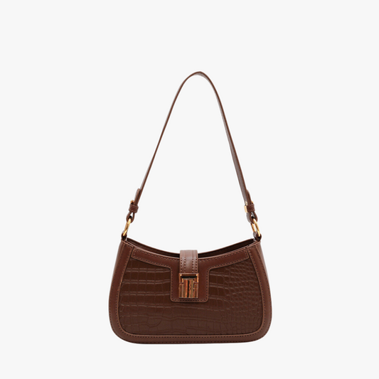 Alexis Croc Embossed Shoulder Bag