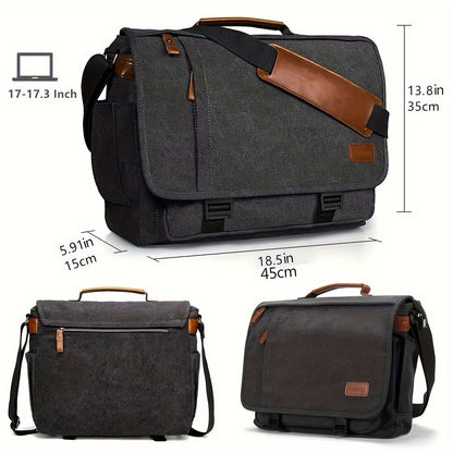 Large Capacity Canvas Messenger Laptop Bag