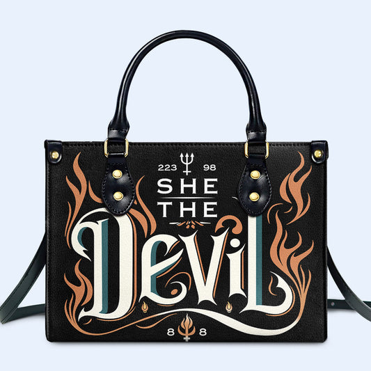 She - Personalized Custom Leather Handbag - devil01