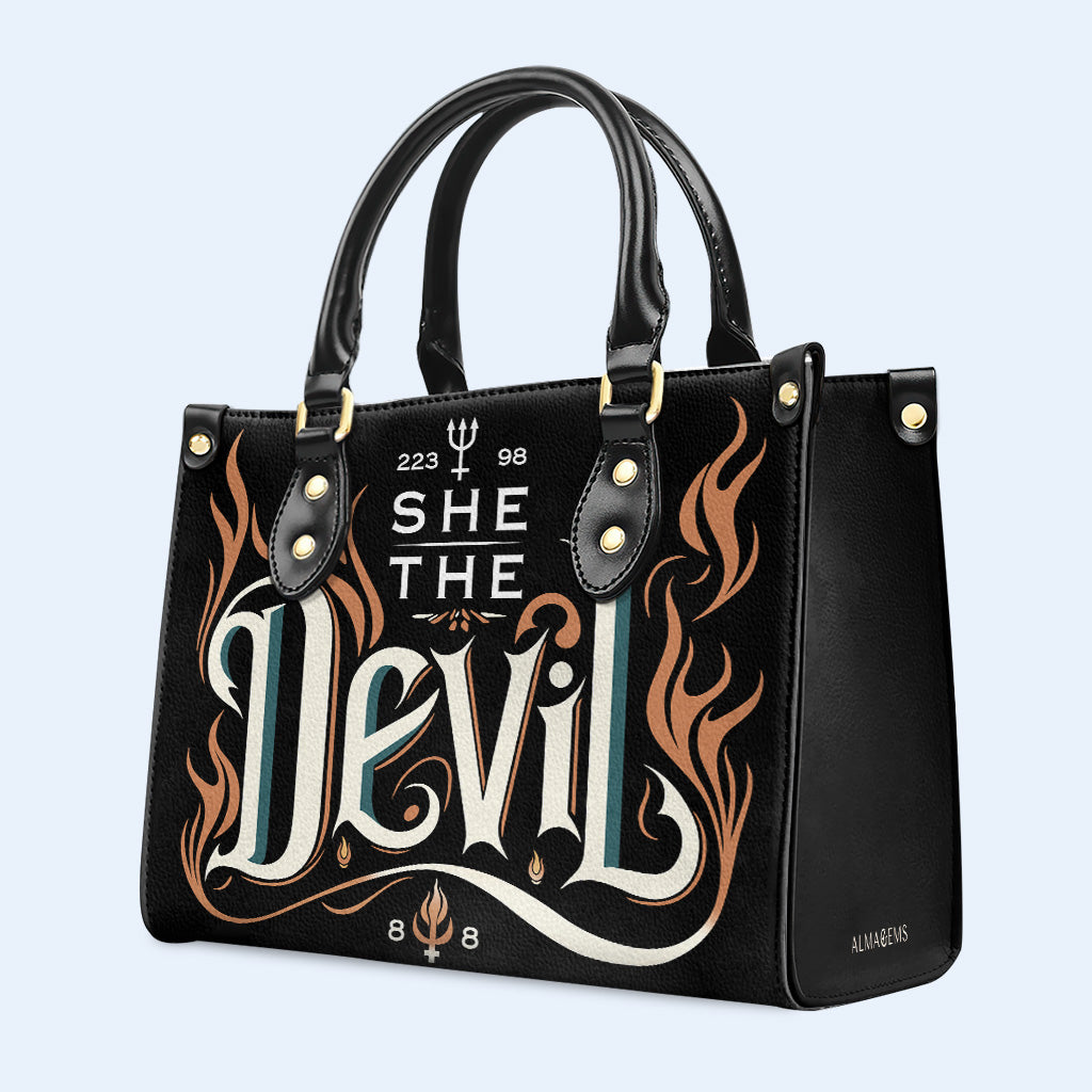 She - Personalized Custom Leather Handbag - devil01