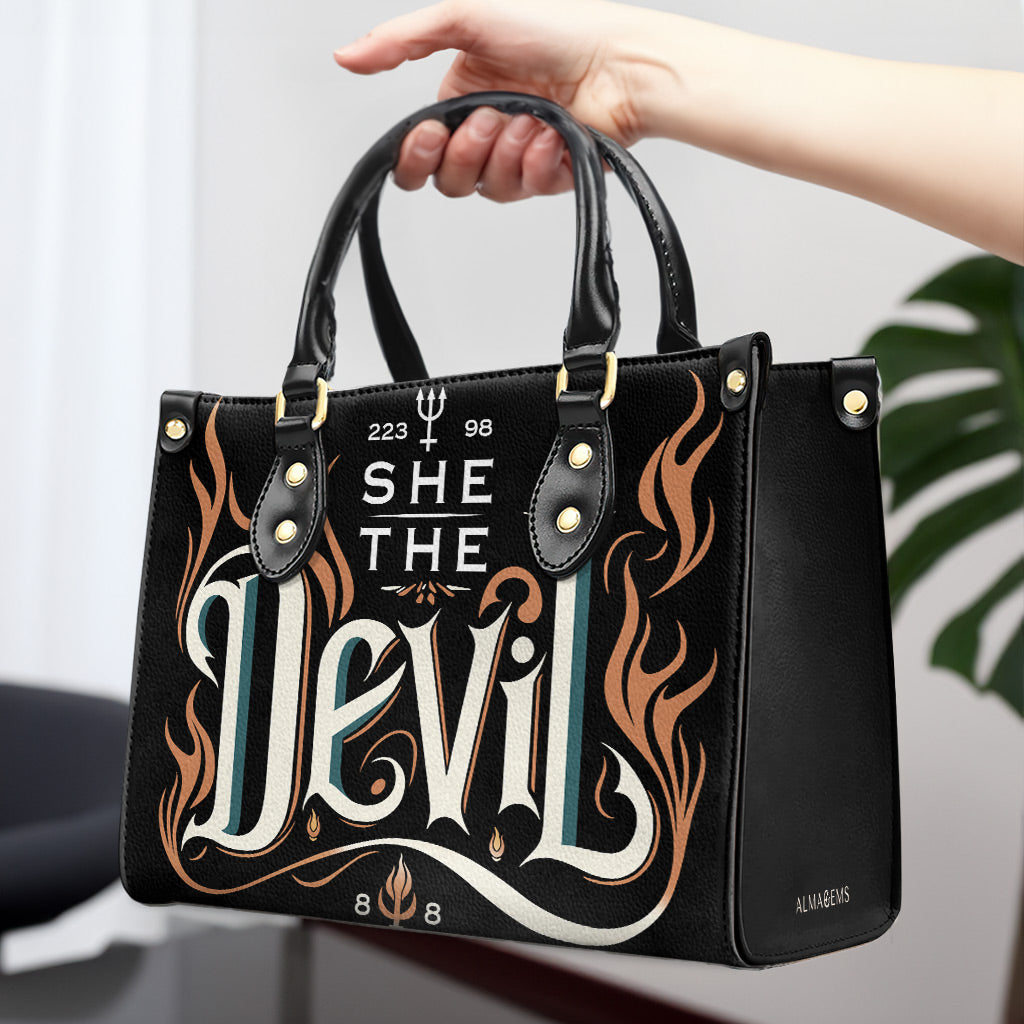 She - Personalized Custom Leather Handbag - devil01