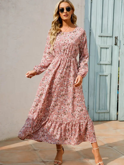 Bohemian Flowy Ruffle Long Dress