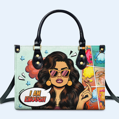 I Am Enough - Personalized Custom Leather Handbag - enough02