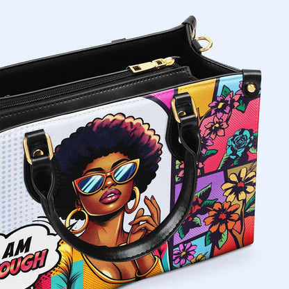 I Am Enough - Personalized Custom Leather Handbag - enough04