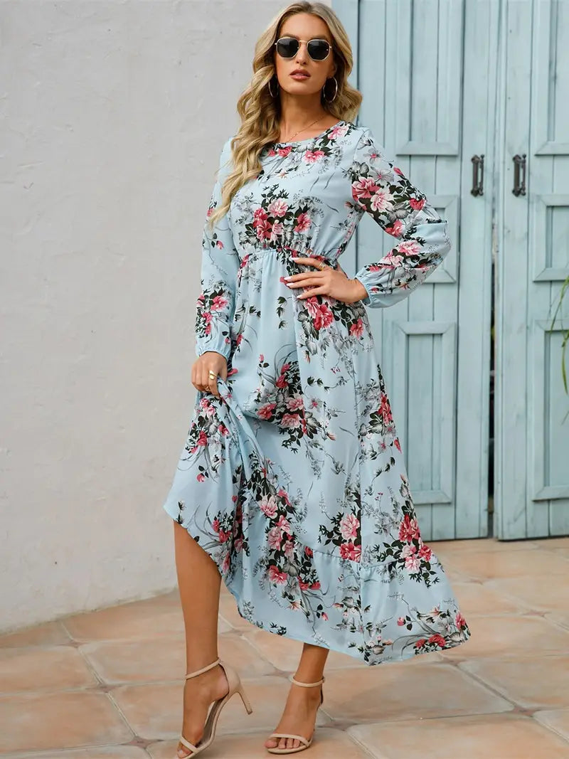 Floral Long Sleeve Maxi Dress