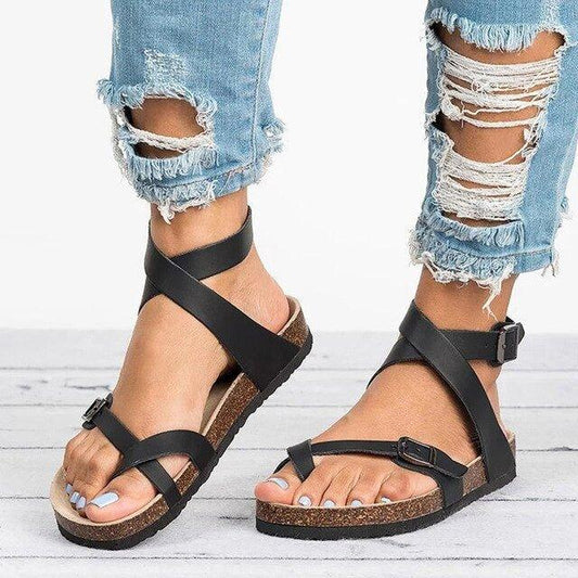 MAYA | Faux Leather Buckle Sandals