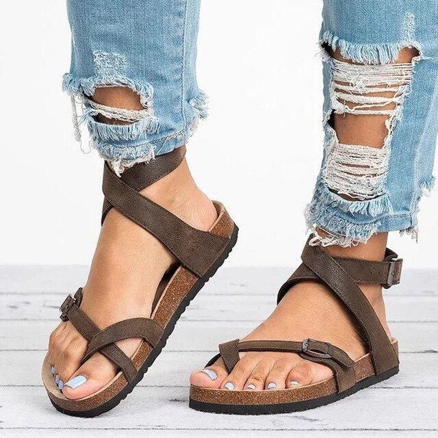 MAYA | Faux Leather Buckle Sandals