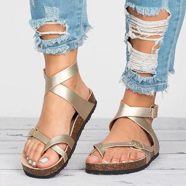 MAYA | Faux Leather Buckle Sandals