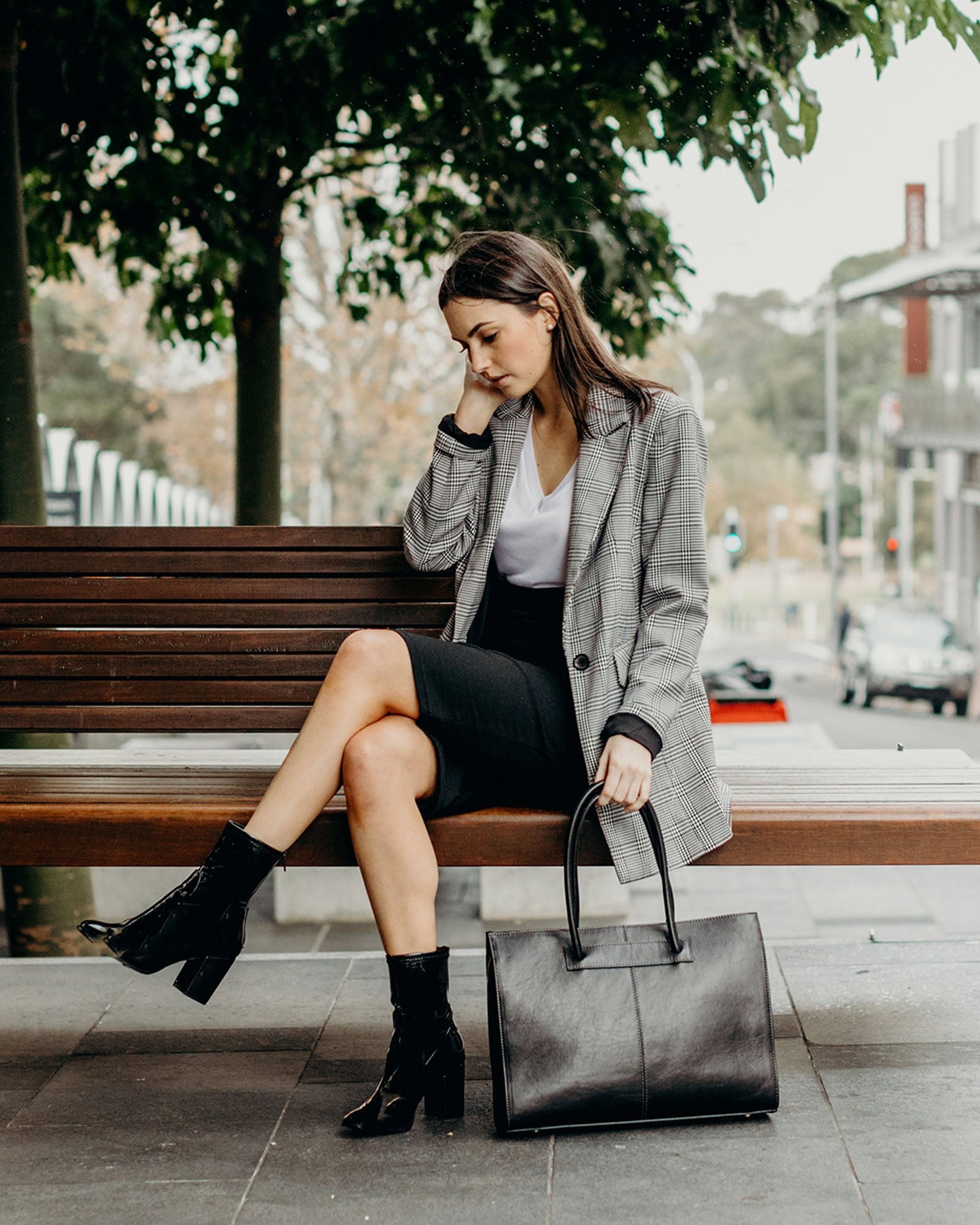 Florence Black - Leather Woman Briefcase