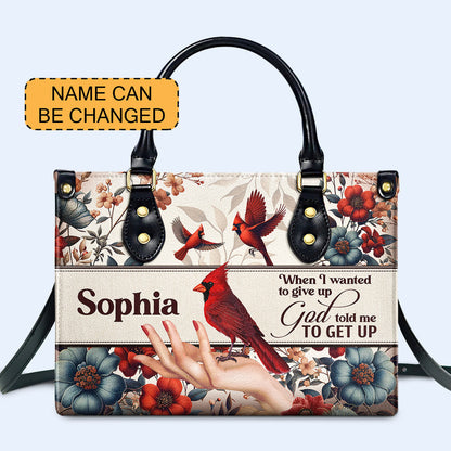 God Told Me - Cardinal - Personalized Custom Leather Handbag - god_told_me_2