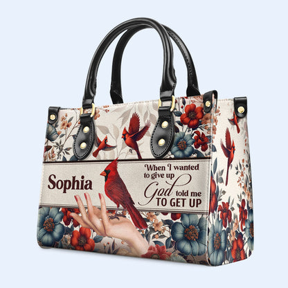 God Told Me - Cardinal - Personalized Custom Leather Handbag - god_told_me_2