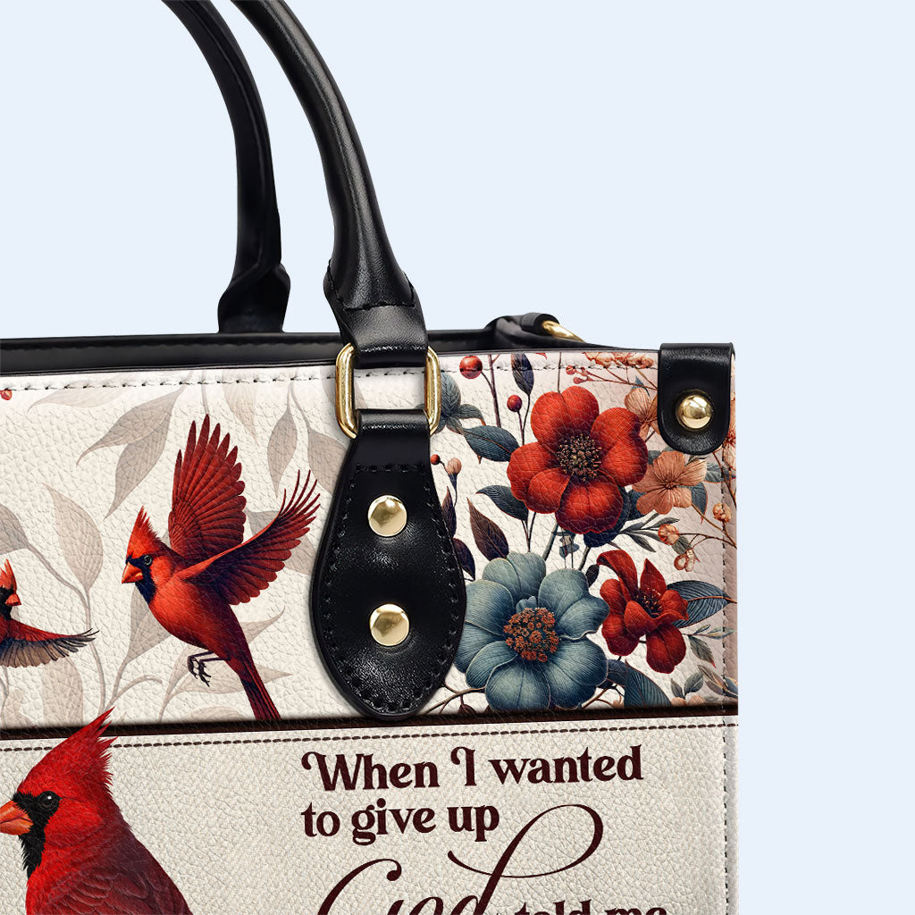 God Told Me - Cardinal - Personalized Custom Leather Handbag - god_told_me_2