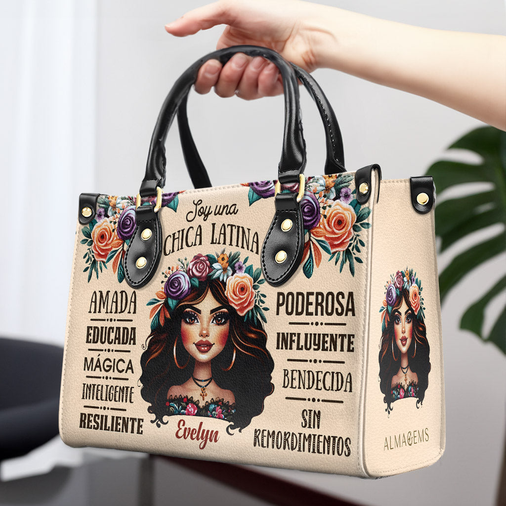 Soy Una Chica Latina - Personalized Custom Leather Handbag - HG02