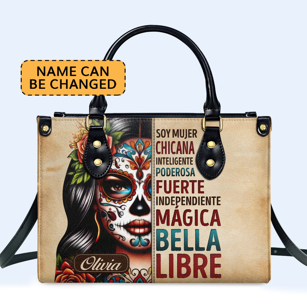 Soy Mujer Chicana - Personalized Custom Leather Handbag - MX03