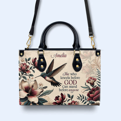 She Who Kneels Before God - Hummingbird - Personalized Custom Leather Handbag - hmb_she_before_gd_1 ag26