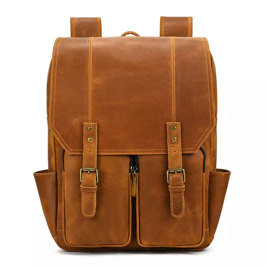 Vintage Leather Large Travel Backpack