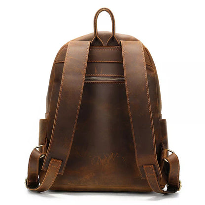 Small Vintage Leather Travel Backpack