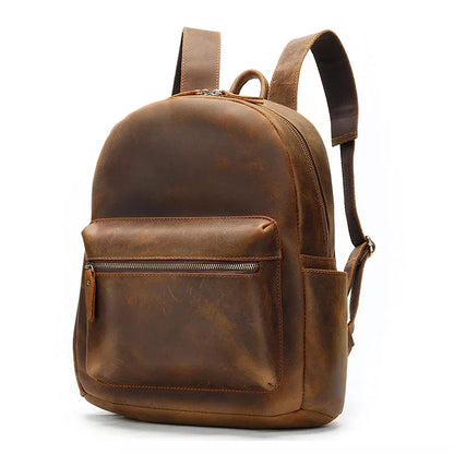 Small Vintage Leather Travel Backpack