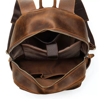 Small Vintage Leather Travel Backpack