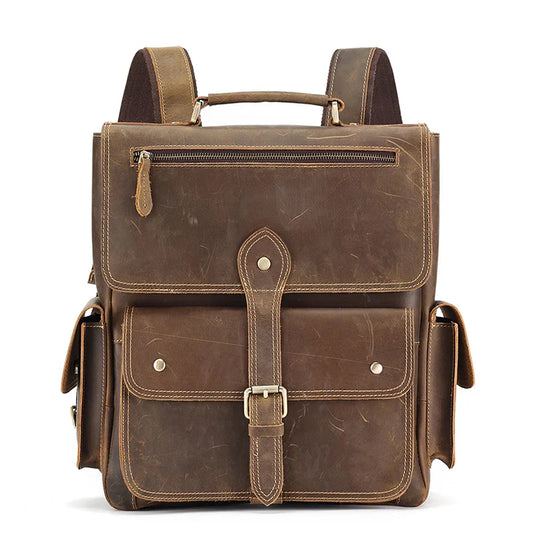 Durable Leather Travel Backpack