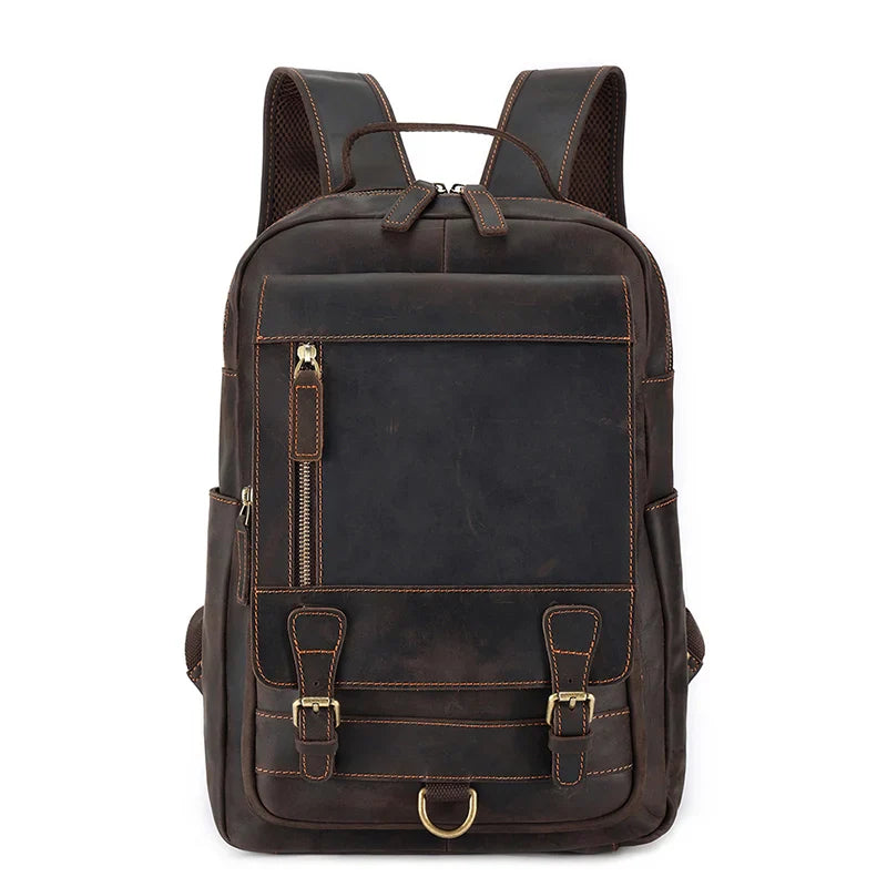 Anti-Theft Vintage Leather Travel Backpack