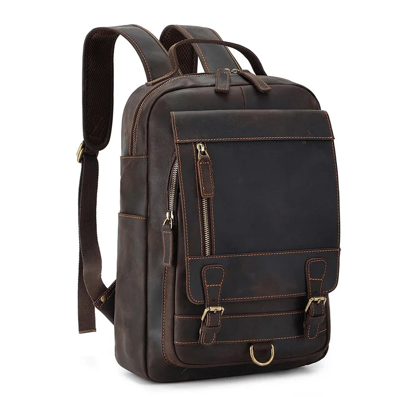 Anti-Theft Vintage Leather Travel Backpack