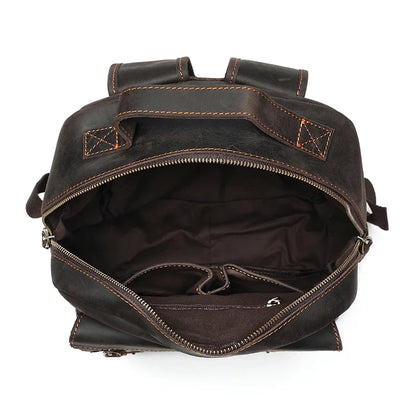 Anti-Theft Vintage Leather Travel Backpack