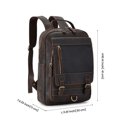 Anti-Theft Vintage Leather Travel Backpack