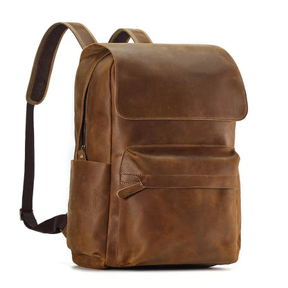 Classic Leather Travel Backpack