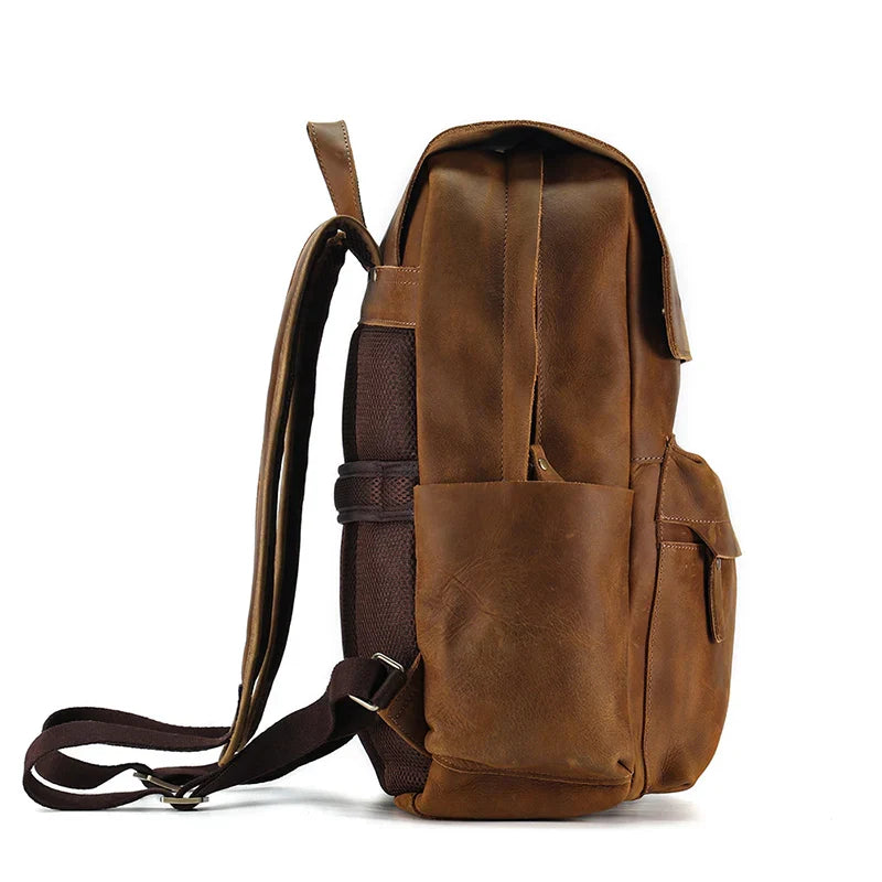 Classic Leather Travel Backpack