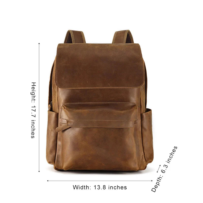 Classic Leather Travel Backpack