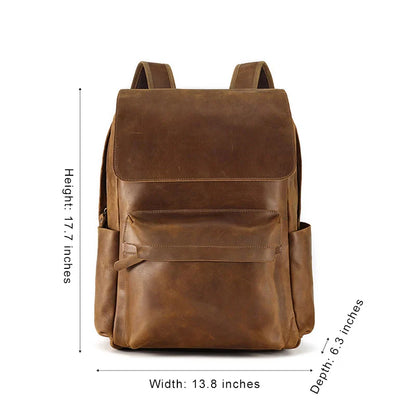 Classic Leather Travel Backpack