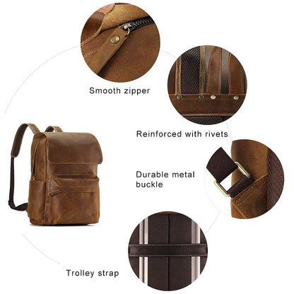 Classic Leather Travel Backpack