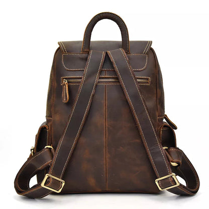 Retro Leather Small Travel Backpack