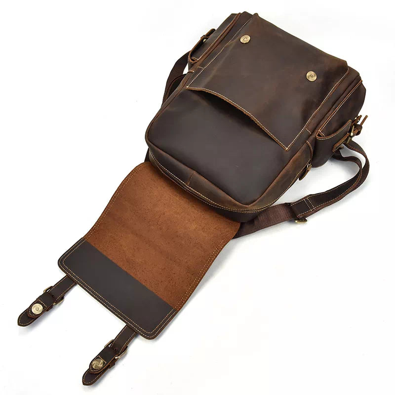 Retro Leather Small Travel Backpack