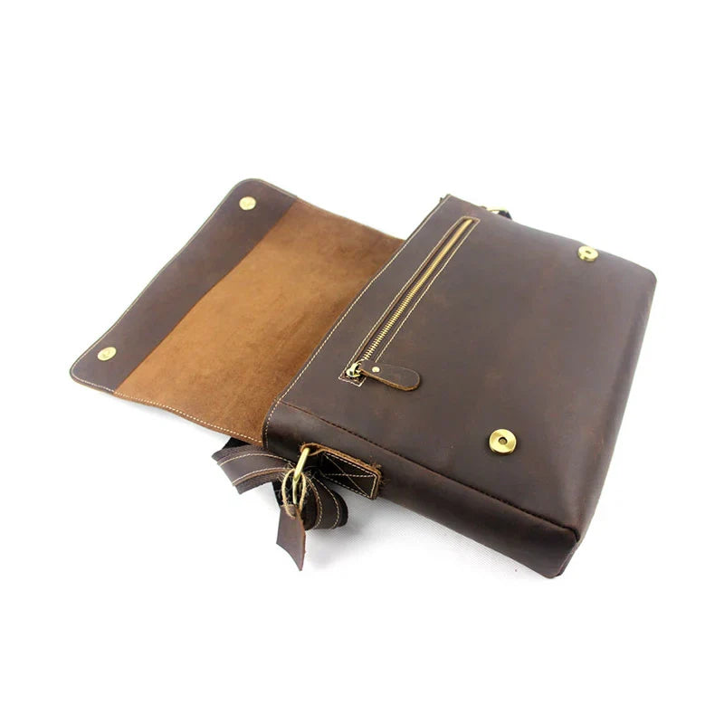 Leather Laptop Crossbody Shoulder Bag