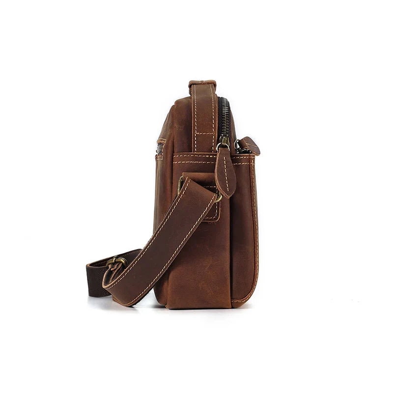 Vintage-Style Leather Crossbody Bag