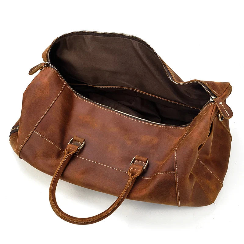 Adventure Leather Weekender Duffle Bag