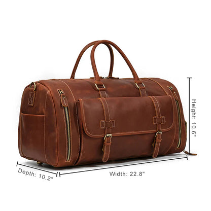 Adventure Leather Weekender Duffle Bag