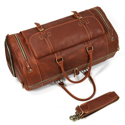 Adventure Leather Weekender Duffle Bag