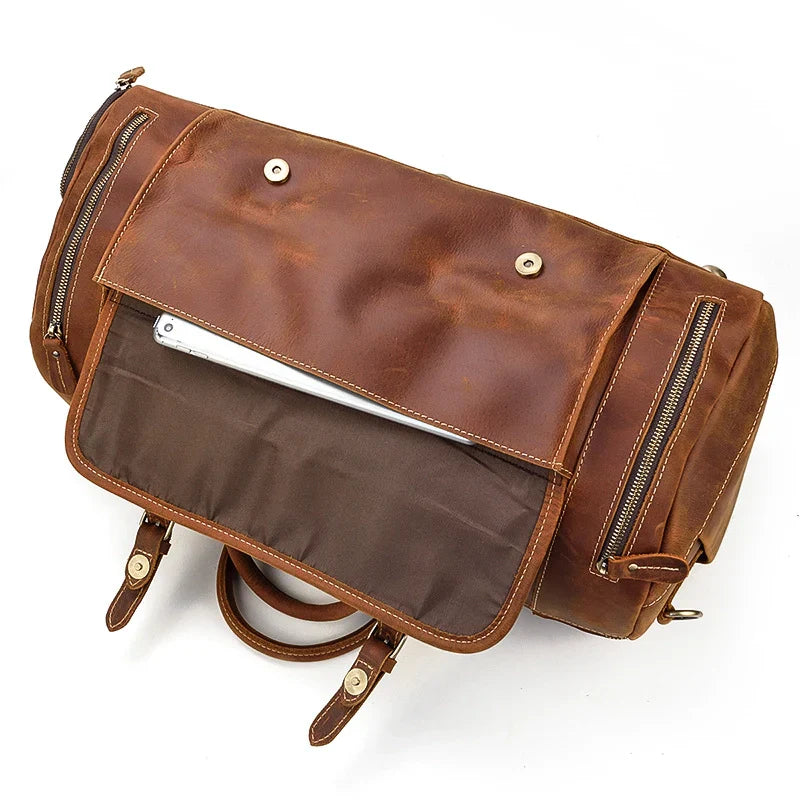 Adventure Leather Weekender Duffle Bag